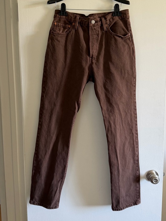 Levi's Denim - Levi’s Premium Denim Brown Cotton High Rise 501 Button Fly Jeans size 29 EUC